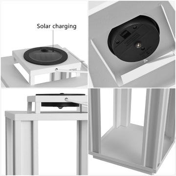 Leland Modern Industrial Integrated Indoor/Outdoor LED Solar Powered Lanterns